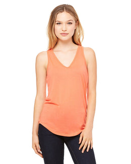 Bella+Canvas Ladies Flowy V-Neck Tank B8805 | Coral - Front