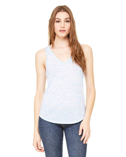 Bella+Canvas Ladies Flowy V-Neck Tank B8805 | Blue Marble - Front