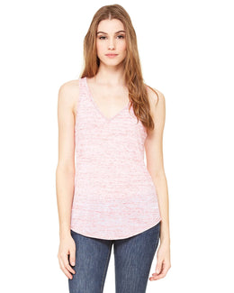 Bella+Canvas Ladies Flowy V-Neck Tank B8805 | Red Marble - Front
