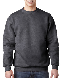Bayside USA Made Crewneck Fleece BA1102 | Charcoal Hthr - Front