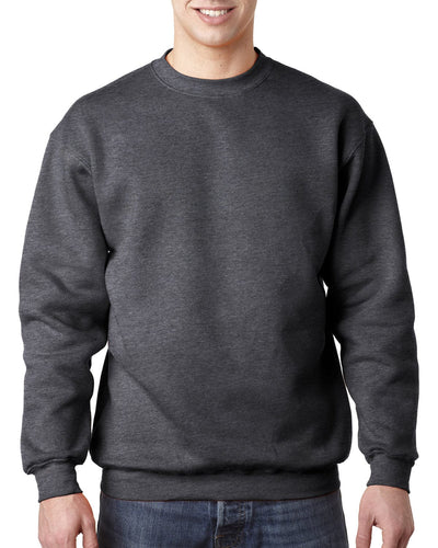 Bayside USA Made Crewneck Fleece BA1102 | Charcoal Hthr - Front