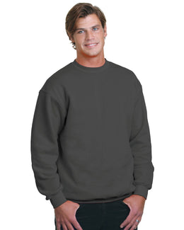 Bayside USA Made Crewneck Fleece BA1102 | Charcoal - Front