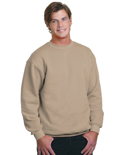Bayside USA Made Crewneck Fleece BA1102 | Sand - Front