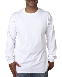 Bayside USA Made Long Sleeve T-Shirt BA5060 | White - Front
