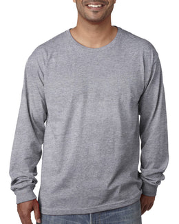 Bayside USA Made Long Sleeve T-Shirt BA5060 | Dark Ash - Front