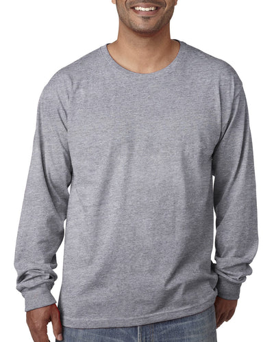 Bayside USA Made Long Sleeve T-Shirt BA5060 | Dark Ash - Front