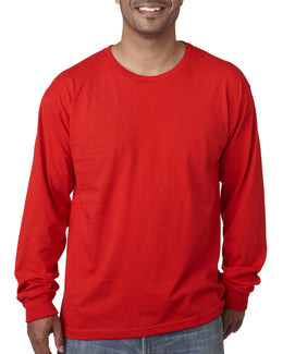 Bayside USA Made Long Sleeve T-Shirt BA5060 | Red - Front