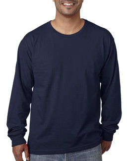 Bayside USA Made Long Sleeve T-Shirt BA5060 | Light Navy - Front