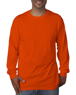 Bayside USA Made Long Sleeve T-Shirt BA5060 | Bright Orange - Front