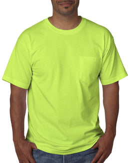 Bayside USA Made Short Sleeve Pocket T-Shirt BA5070 | Lime Green - Front