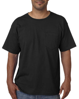 Bayside USA Made Short Sleeve Pocket T-Shirt BA5070 | Black - Front
