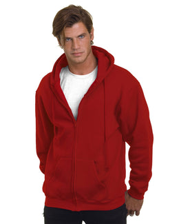 Bayside USA Made Hooded Full-Zip Fleece BA900 | Cardinal - Front