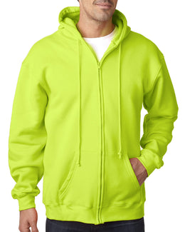 Bayside USA Made Hooded Full-Zip Fleece BA900 | Lime Green - Front