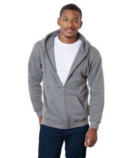 Bayside USA Made Hooded Full-Zip Fleece BA900 | Charcoal - Front