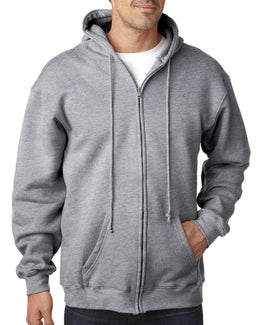 Bayside USA Made Hooded Full-Zip Fleece BA900 | Dark Ash - Front