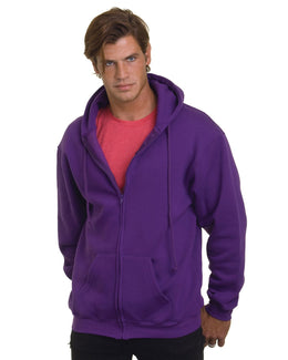 Bayside USA Made Hooded Full-Zip Fleece BA900 | Purple - Front
