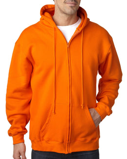 Bayside USA Made Hooded Full-Zip Fleece BA900 | Bright Orange - Front