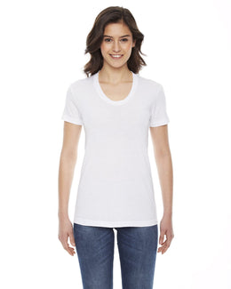 American Apparel Ladies Poly-Cotton Short Sleeve Crewneck BB301W | White - Front