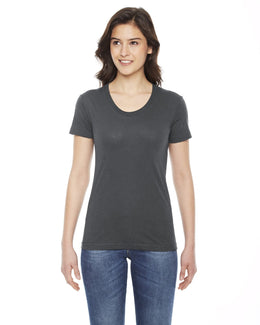 American Apparel Ladies Poly-Cotton Short Sleeve Crewneck BB301W | Asphalt - Front