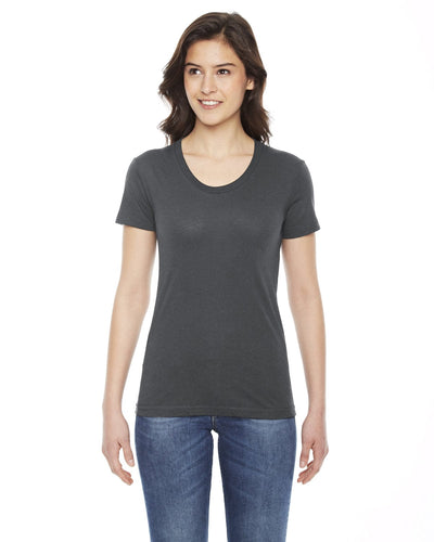 American Apparel Ladies Poly-Cotton Short Sleeve Crewneck BB301W | Asphalt - Front