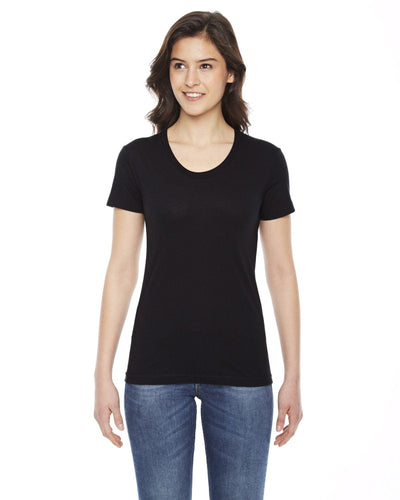 American Apparel Ladies Poly-Cotton Short Sleeve Crewneck BB301W | Black - Front