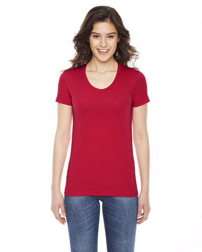 American Apparel Ladies Poly-Cotton Short Sleeve Crewneck BB301W | Red - Front