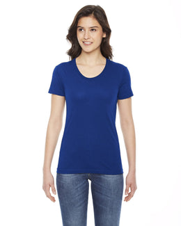 American Apparel Ladies Poly-Cotton Short Sleeve Crewneck BB301W | Lapis - Front