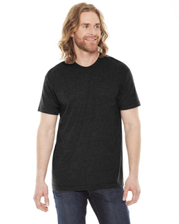 American Apparel Unisex Poly-Cotton Short Sleeve Crewneck BB401W | Heather Black - Front