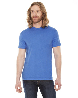 American Apparel Unisex Poly-Cotton Short Sleeve Crewneck BB401W | Hthr Lake Blue - Front