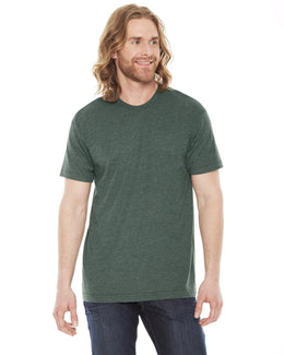 American Apparel Unisex Poly-Cotton Short Sleeve Crewneck BB401W | Heather Forest - Front