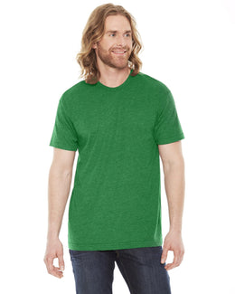 American Apparel Unisex Poly-Cotton Short Sleeve Crewneck BB401W | Hthr Kelly Green - Front