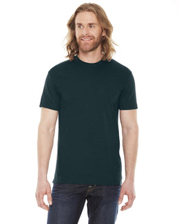 American Apparel Unisex Poly-Cotton Short Sleeve Crewneck BB401W | Black Aqua - Front