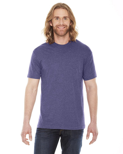 American Apparel Unisex Poly-Cotton Short Sleeve Crewneck BB401W | Hthr Imp Purple - Front