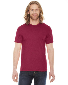 American Apparel Unisex Poly-Cotton Short Sleeve Crewneck BB401W | Heather Red - Front