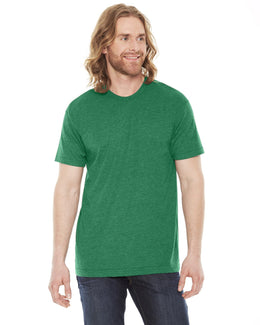 American Apparel Unisex Poly-Cotton Short Sleeve Crewneck BB401W | Hthr Vint Green - Front