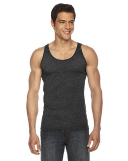 American Apparel Unisex Poly-Cotton Tank BB408W | Heather Black - Front