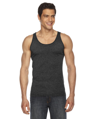 American Apparel Unisex Poly-Cotton Tank BB408W | Heather Black - Front