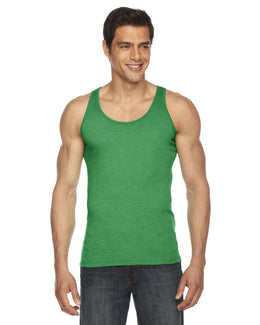 American Apparel Unisex Poly-Cotton Tank BB408W | Hthr Kelly Green - Front