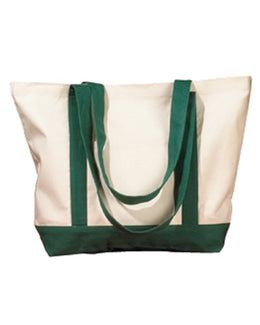 BAGedge Canvas Boat Tote BE004 | Natural/ Forest - Front