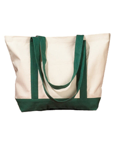 BAGedge Canvas Boat Tote BE004 | Natural/ Forest - Front