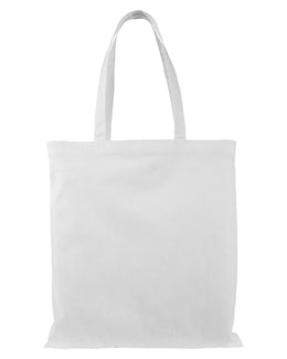 BAGedge 6 oz. Canvas Grocery Tote Bag BE007 | White - Front