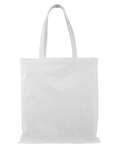 BAGedge 6 oz. Canvas Grocery Tote Bag BE007 | White - Front