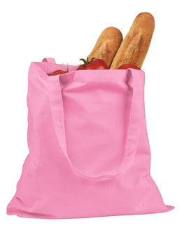 BAGedge 6 oz. Canvas Grocery Tote Bag BE007 | Pink - Front