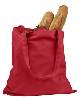 BAGedge 6 oz. Canvas Grocery Tote Bag BE007 | Red - Front