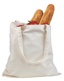 BAGedge 6 oz. Canvas Grocery Tote Bag BE007 | Natural - Front