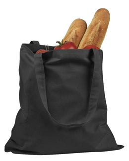 BAGedge 6 oz. Canvas Grocery Tote Bag BE007 | Black - Front