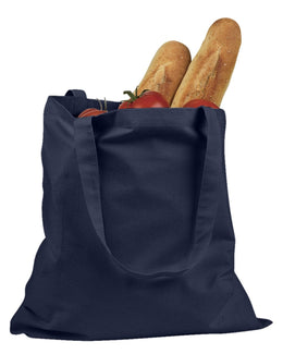 BAGedge 6 oz. Canvas Grocery Tote Bag BE007 | Navy - Front