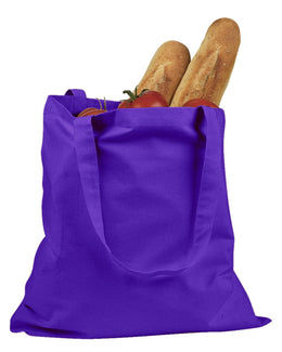 BAGedge 6 oz. Canvas Grocery Tote Bag BE007 | Purple - Front