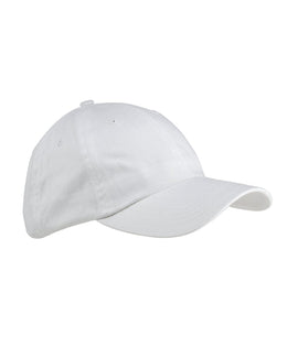 Big Accessories Brushed Cotton Twill Cap BX001 | White - Front