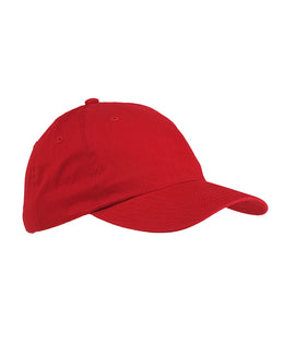 Big Accessories Brushed Cotton Twill Cap BX001 | Red - Front